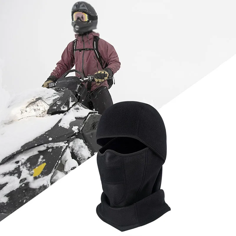 

Winter Fleece Balaclava Face Mask Cover For Motorcycle Ski Windproof Black