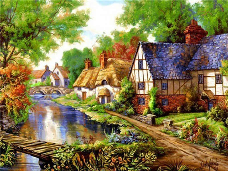 Landscape Diamont Painting Scenery Diamond 5D New Arrivals Cross Stitch Kit Embroidery | Дом и сад