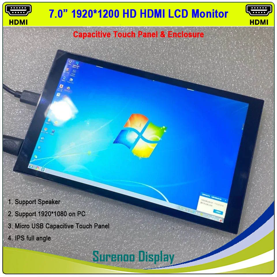 7 1200*1920 IPS LCD Module Monitor Display Panel LT070ME05000 with Mini HDMI to MIPI Board Capactive