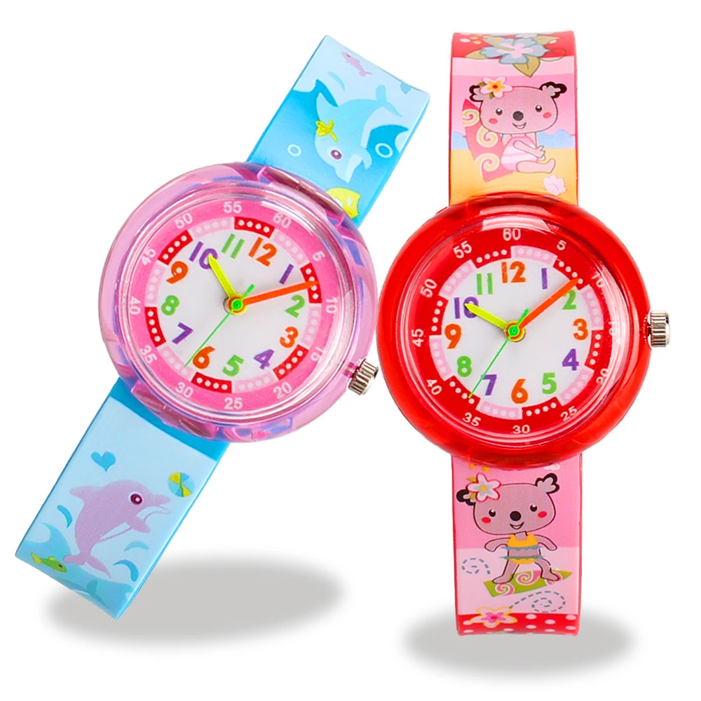 Bear/dolphin/lion/Pony Kids Watches Cartoon Dinosaur Watch Baby Learn Time Props Children Birthday Gift Students Quartz Watch afbeelding