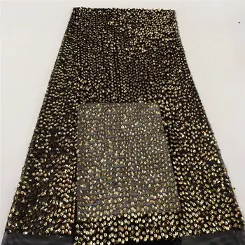 

2019 Latest Sequins French Nigerian Laces Fabrics High Quality Tulle African Laces Fabric Wedding African French Tulle Lace