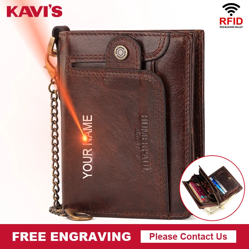 KAVIS новые маленькие кошельки Rifd блокирующие мужские для монет короткий кошелек