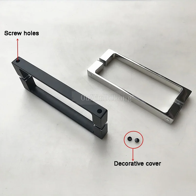 Матовый черный/Хромированный 304 нержавеющая сталь, дверная ручка для ванной комнаты, стеклянная дверная ручка для душа/нажимные ручки GF88