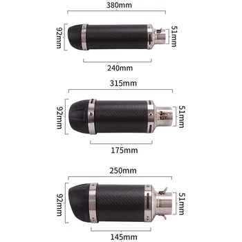 

51mm Universal Motorcycle Stainless Steel Exhaust Modified Scooter Leovince Exhaust Muffle Fit Most Motorcycle ATV With Sticker
