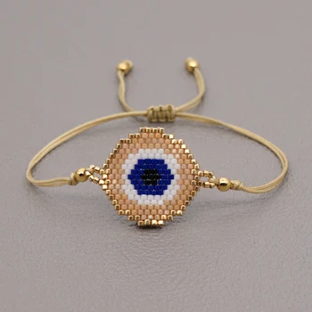 

Go2boho Lucky Miyuki Pulseras Gift Adjustable Rope Bracelets Wholesale Evil Eye Bracelet For Women Jewelry 2021 Trendy Handmade