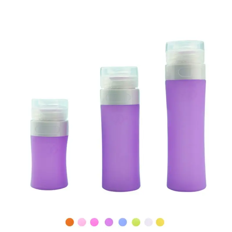 Silicone Refillable Empty Tube Squeezed Cosmetic Container Cream Lotion Plastic Bottle With Flip Cap Travel Portable 1