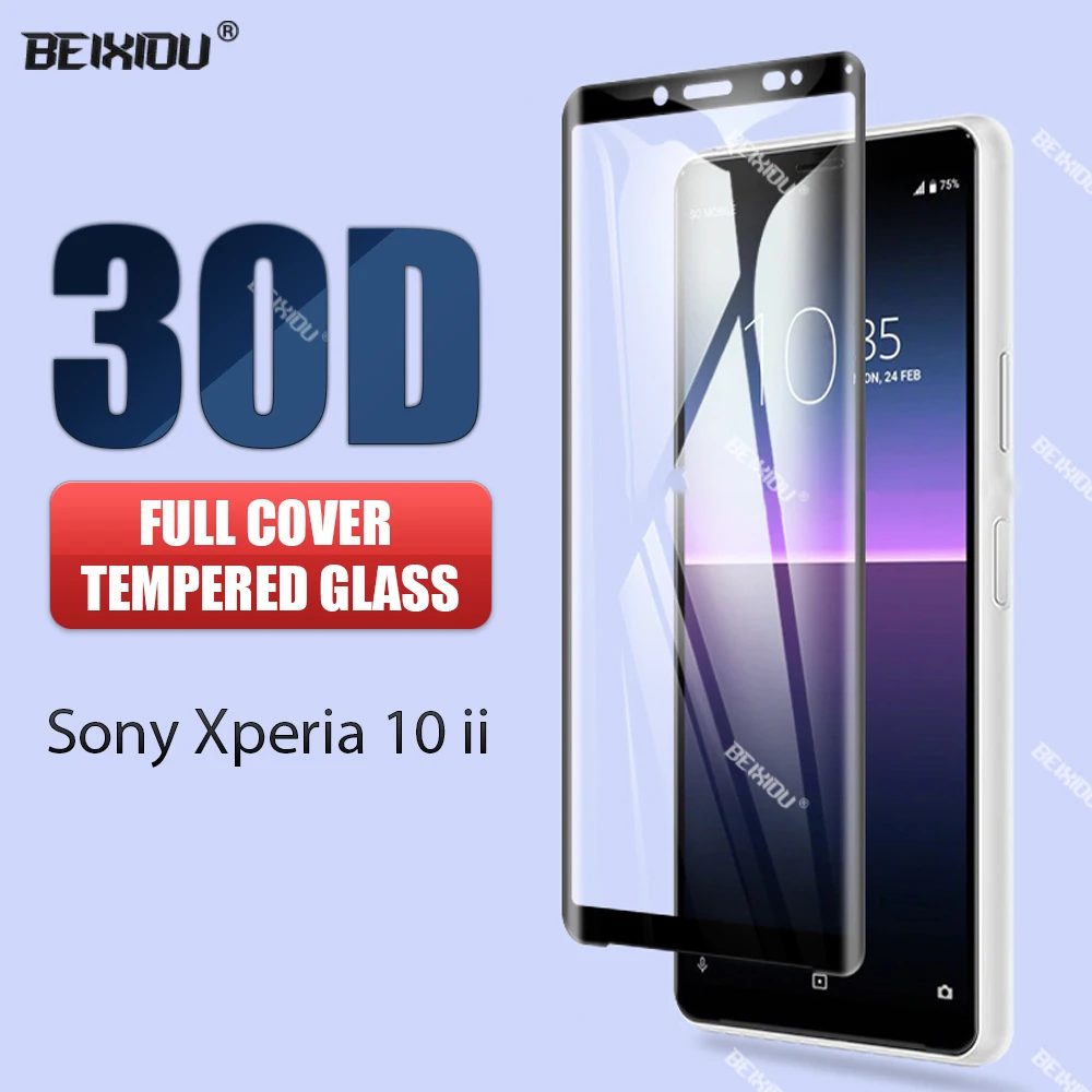 30D изогнутое закаленное стекло для Sony Xperia 10 II защита экрана антибликовое