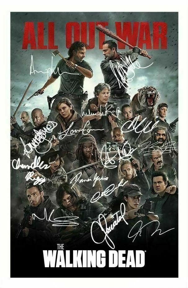 The Walking Dead Season 8 Signed Art Film Print Silk Poster Home Wall Decor 24x36inch Painting Calligraphy Aliexpress