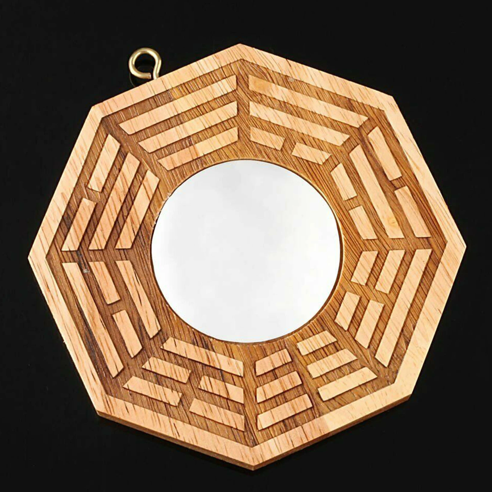 New Feng Shui Peach Wood Bagua Convex Mirrors Pakua 4 Inch