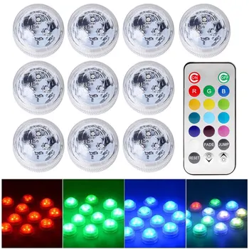 

IP68 Waterproof Battery Operated Multi Color Submersible LED Remote Underwater Light for Fish Tank Pond Swim Pool Wedding Party