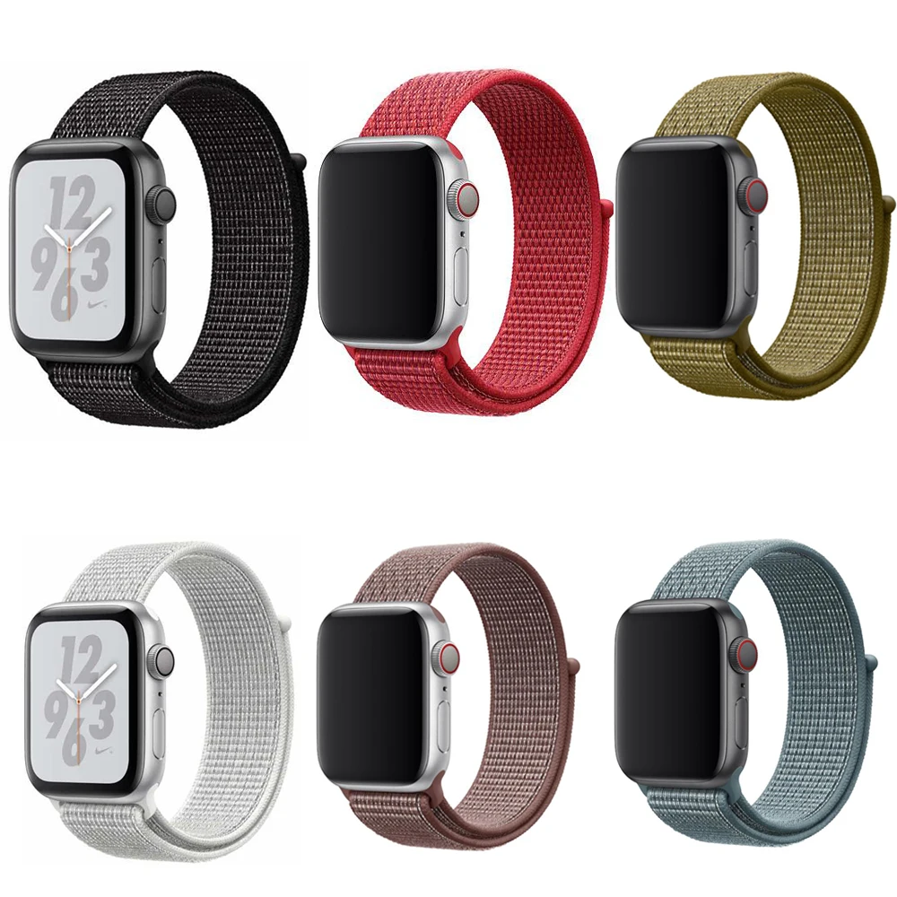 38 мм 42 40 44 ремешок для apple watch series 1 2 3 тканый нейлоновый iWatch 4 5 с красочным узором