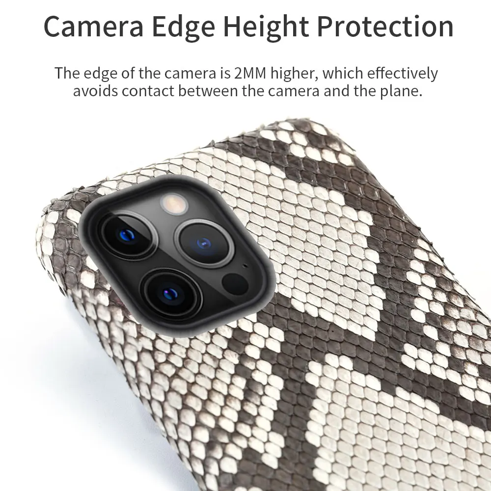 Luxury Genuine Python Leather Phone Case For iPhone 15 13 14 Pro Max 15Pro 14Pro 11 12 ProMax Snakeskin Back Cover