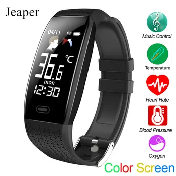

Jeaper Smart Bracelet Temperature Measurement Band Men Heart Rate Sleep Fitness Tracker Women Sport Watch for IOS android xiaomi