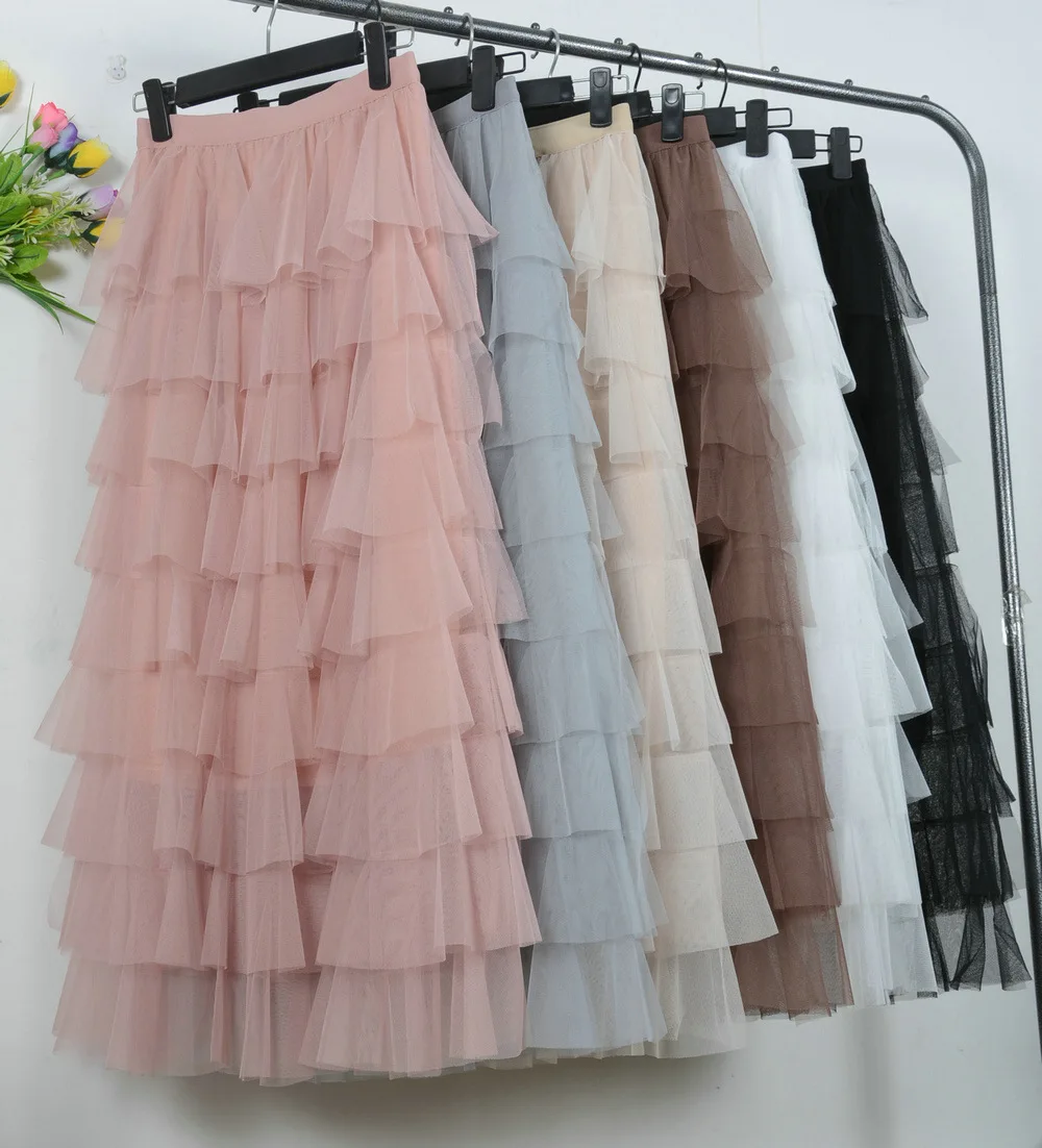 

Multi-Level Mesh Skirt Cake Dress Female Spring New Style Tutu Skirt Fairy Skirt Yarn Skirt 8199