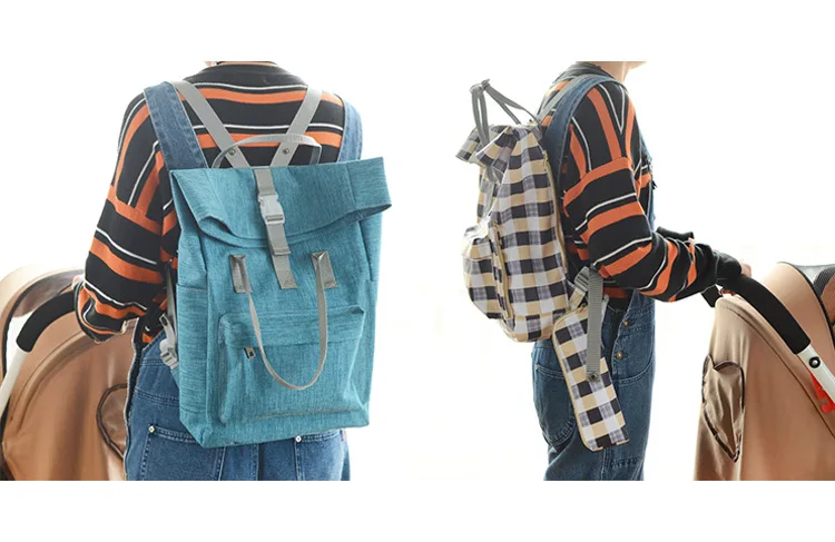 Сумка для подгузников, стиль, европейская английская сумка для мамы, настраиваемый простой клетчатый Многофункциональный ручной рюкзак, сумка для мамы и ребенка