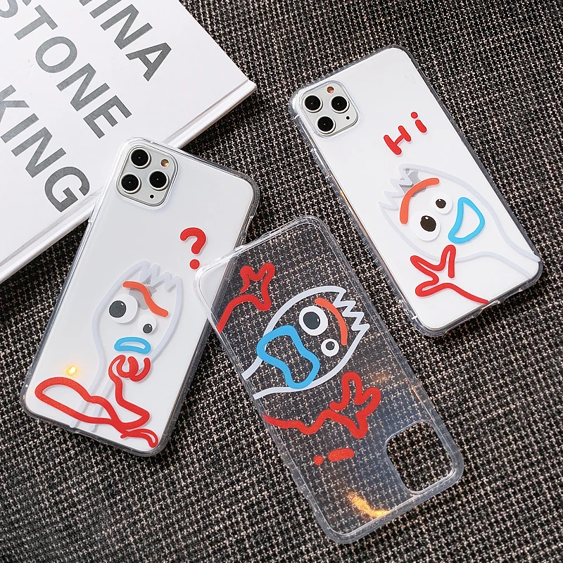 Игрушка Фильм Pixar Forky чехол для iPhone XR X Xs Max 11 8 7 6 Plus 6S 5S SE мягкий силиконовый милый чехол на телефон с изображениями героев мультфильмов Мягкий чехол