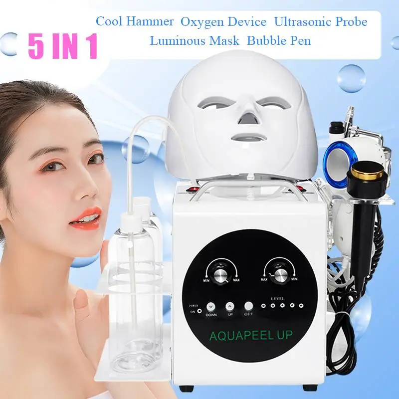5 в 1 кислородная струйная очистка воды дермабразия/спа машина для чистки лица/Аква алмазная микродермабразия кислородная машина для лица