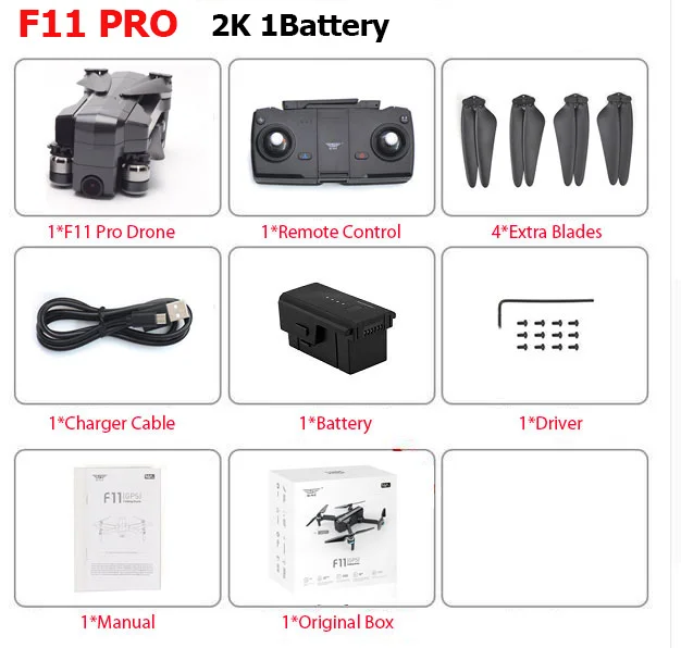SJRC F11 PRO gps 5G Wifi 500m FPV с 1080P 2K широкоугольной камерой 28 минут время полета бесщеточный складной Радиоуправляемый Дрон Квадрокоптер RTF - Color: F11 PRO 2K 1B