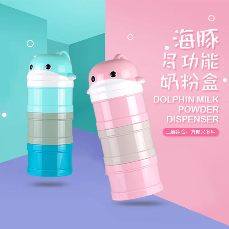

Baby Children Milk Box Three Layer Infant Portable Cartoon Layered Large-Volume Nursing Milk Powder Creative Storage Tank