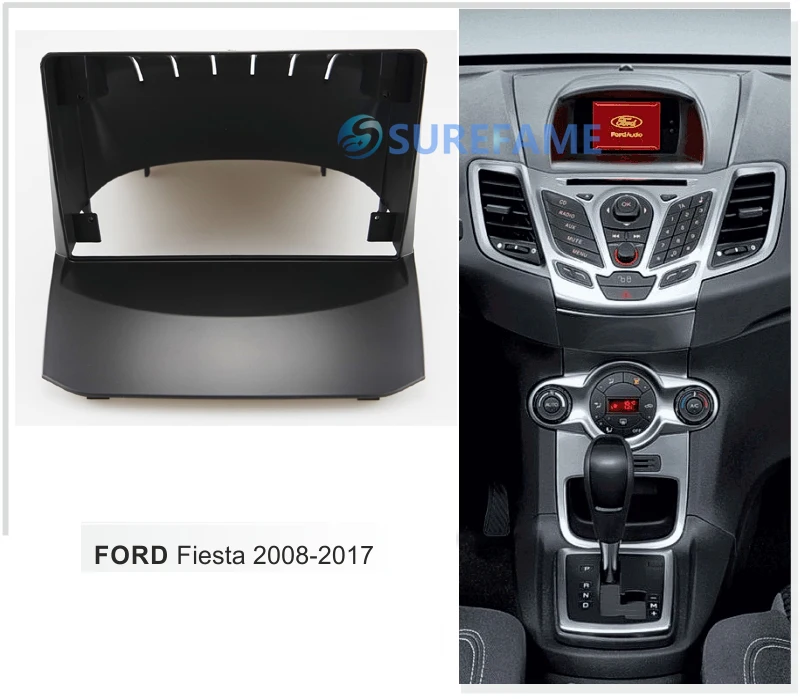 Panel de Radio Fascia de 9 para coche, Kit de tablero de instalación, de bisel de 9 pulgadas embellecedor de cubierta de placa, para FORD Fiesta 2008 2017|Cubierta