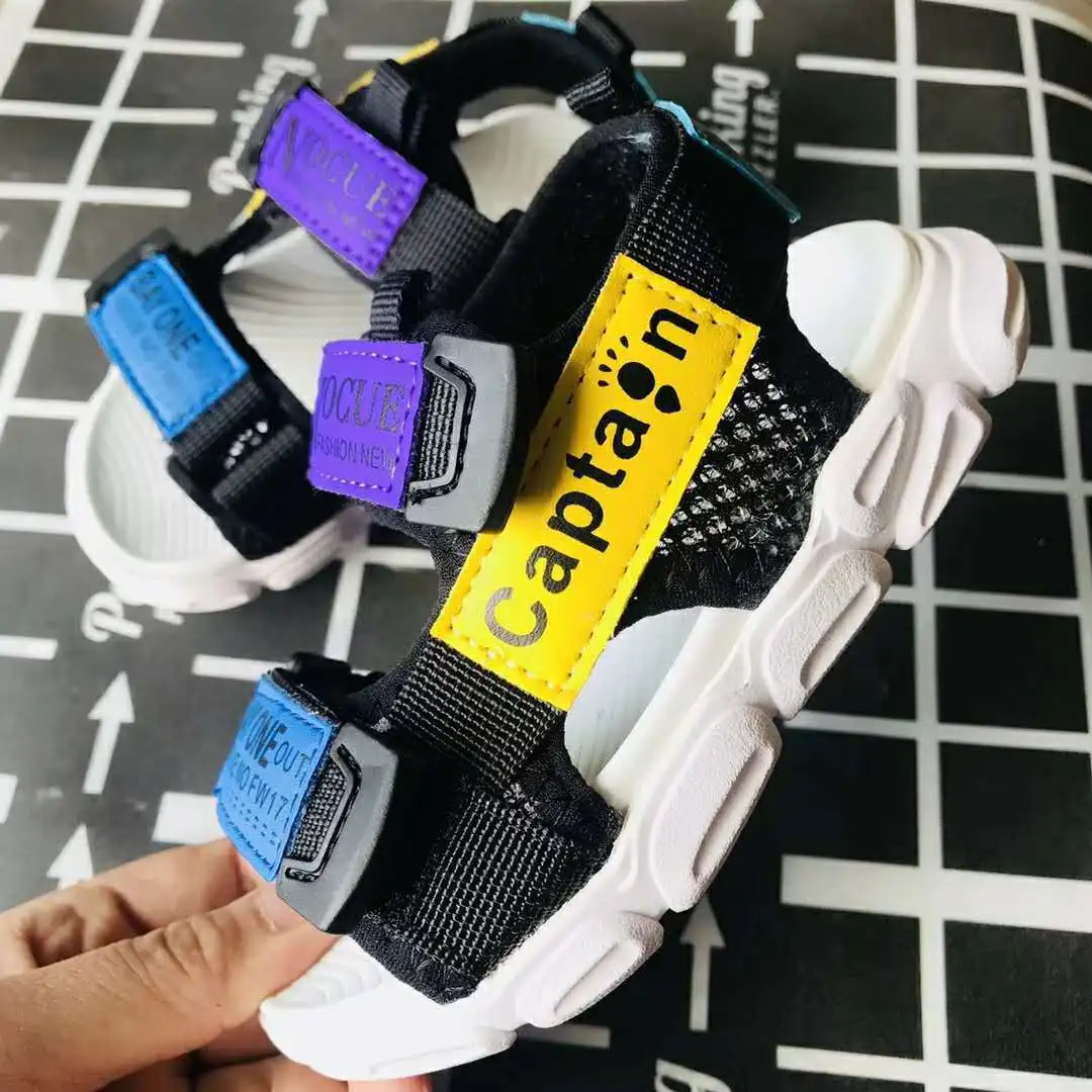 

2019 Summer Korean-style Lettered Fashion BOY'S Sandals CHILDREN'S Beach Shoes Velcro Comfortable Lightweight Baby Sandals