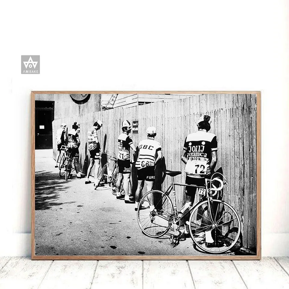 Black And White Bicycle Cyclist Print Bike Vintage Photo Poster Gift For Bathroom Decor Men Peeing Pissing Road Cycling Wall Art Painting Calligraphy Aliexpress