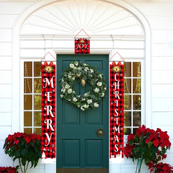 

Christmas Couplet Arrangement Hanging Ornaments Flag Party Home Decoration Supplies Gift Holiday Door Frame Hanging