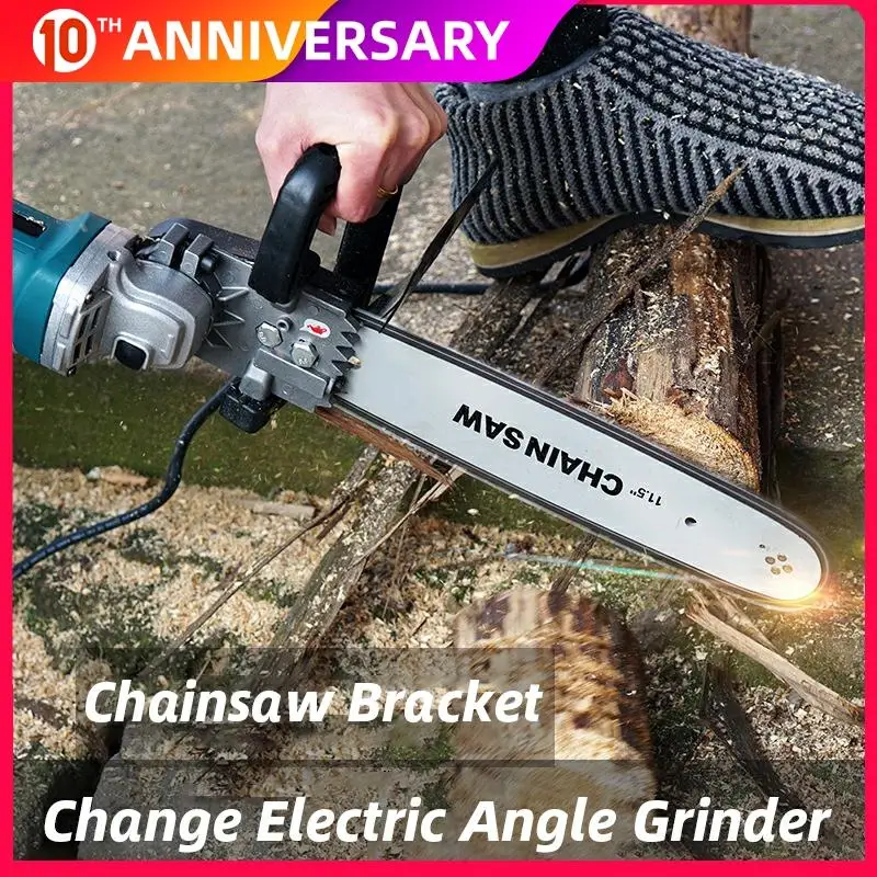 

Chainsaw Bracket Parts Changed Angle Grinder Into Chain Saw 11.5 Inch 29cm Wood Cutting Electric Saw Transfer Remaker Power Tool