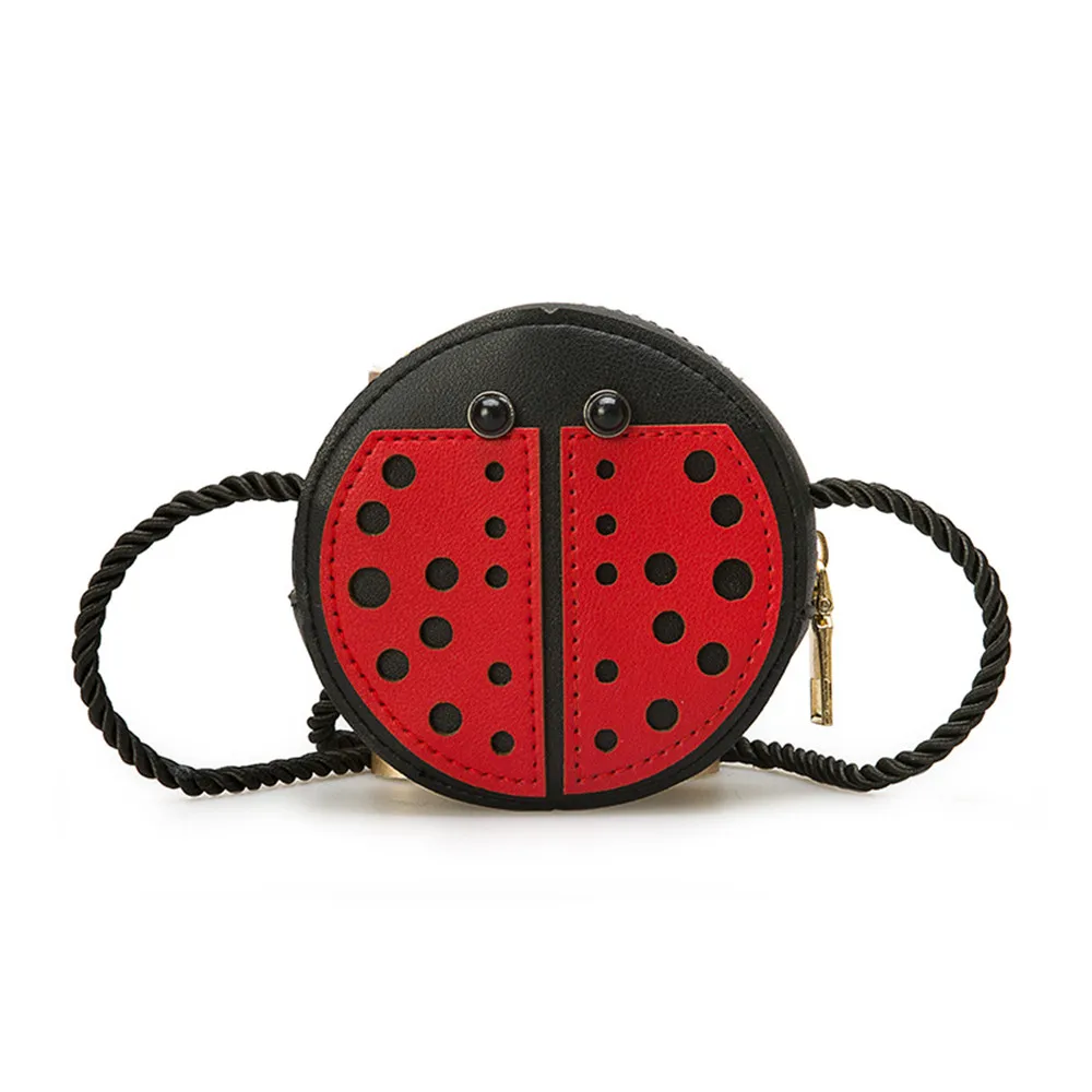 Плюшевые рюкзаки детская маленькая сумка-мессенджер PU Мини Милая девочка дети сумка через плечо кошелек деньги детские сумки «кролик» - Цвет: ladybug
