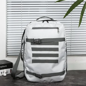 

Classical grey color fashion men canvas travel backpack outdoor Vintage School Bag for male 0824-12