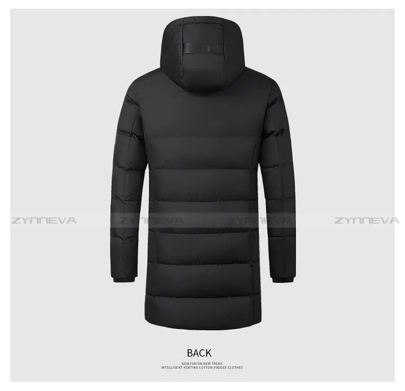 ZYNNEVA, зимняя длинная куртка с подогревом, для мужчин и женщин, толстая пуховая куртка с электрическим подогревом, на открытом воздухе, для пеших прогулок, хлопковая теплая одежда, GK6111