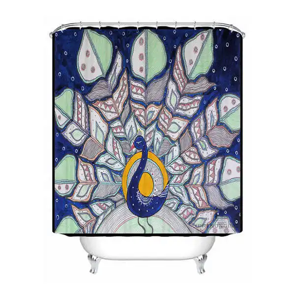 Shower Curtain Пользовательские Водонепроницаемый душ Шторы индийских богов@ 01 печатные Ванная комната Декор различные размеры#180324-01-14 - Цвет: Shower Curtain