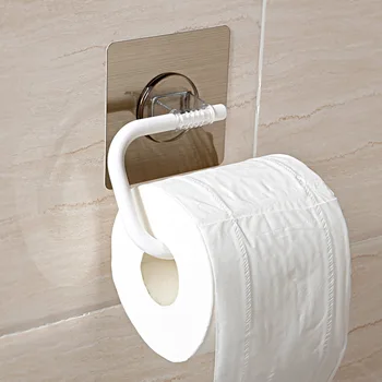 

Tissue Roll Rack Self Adhesive Tissue Holder Punch-free Sticky Hanging Bathroom Toilet Roll Paper Organizer HKS99