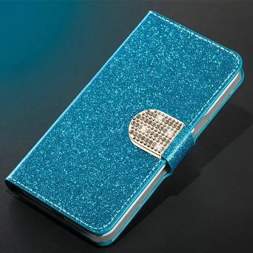 Blue with diamond Кожаный откидной Чехол-книжка для samsung Galaxy A10 A20 A30 A40 A50 A10e A20e A60 A90 M20 M10 чехол для кошелька фото сумки ручной работы - Цвет: Blue with diamond