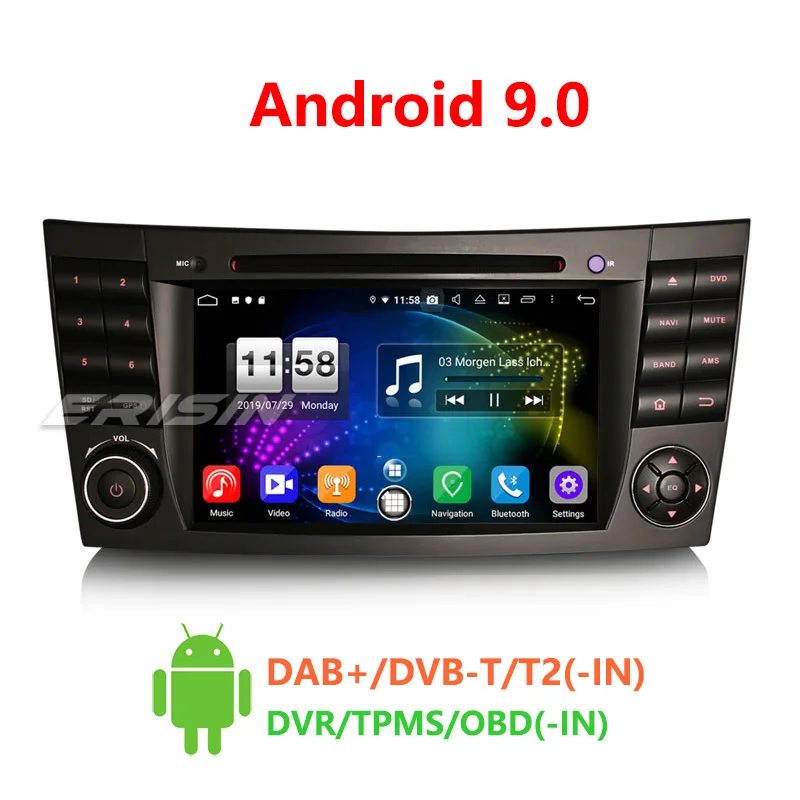 

Erisin ES7710E 7" Android 9.0 Octa Core 4GB RAM Car DVD Radio BT for Mercedes Benz E/CLS/G Klasse W211 W219