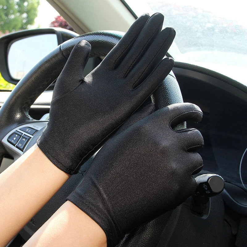 Fashion Summer Spandex Gloves Men Women Sunscreen Driving Glove Black Etiquette Dance Tight White Jewelry Mittens 2021 New mens leather gloves for winter