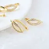 4PCS 18x11MM Hole 1.5MM 24K Gold Color Brass with Zircon Stud Earring High Quality DIY Jewelry Making Findings Accessories ► Photo 2/3