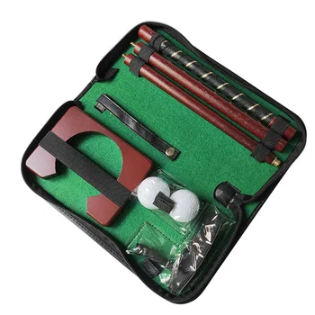 

Travel Ball Holder Training Aids Golf Putter Set Carry Case Portable Sports Wood Indoor Equipment Mini Putting Gift Practice