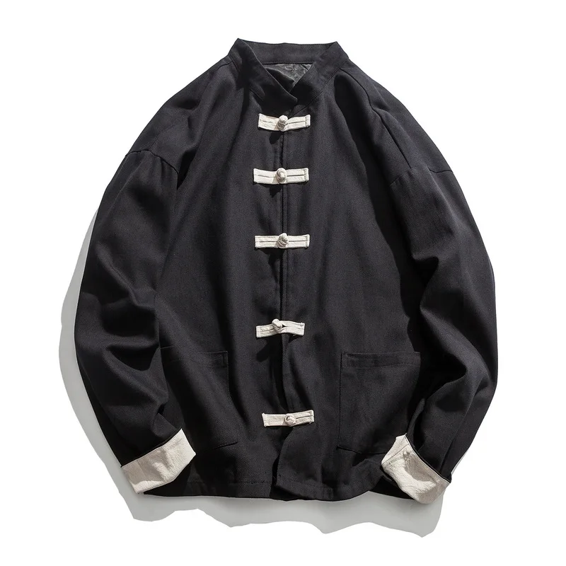 Men Chinese Style Hanfu Tops Pants Traditional Ethnic Kung Fu Jackets Trousers Cotton Linen T-shirt Oriental Fashion Clothing