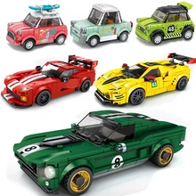 City Car Speed Champion Sports Car Building Blocks Racing Road Moc Brick Vehicle Educational Construction Toys For Kids