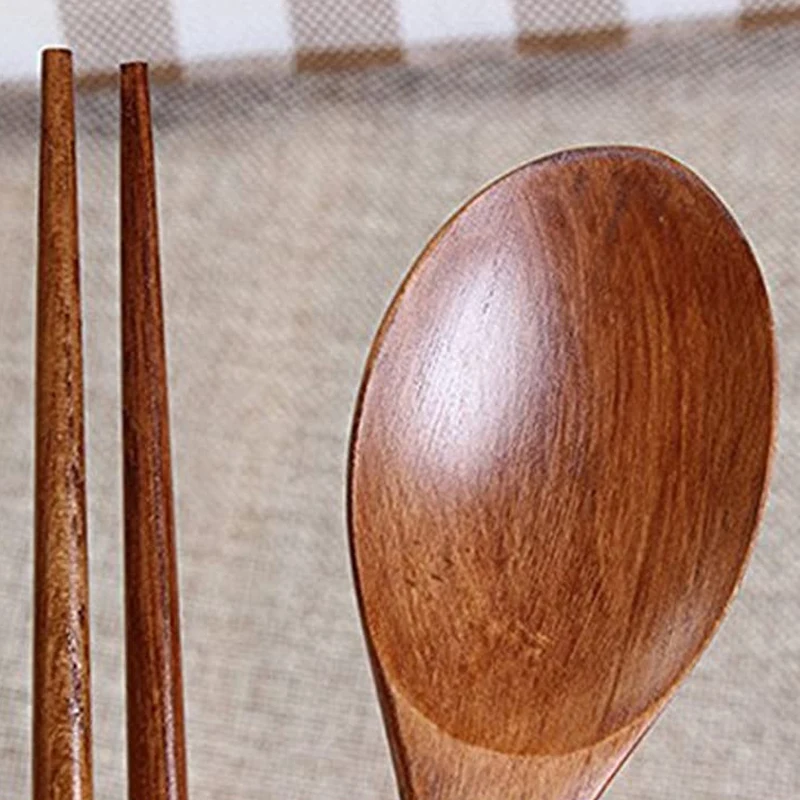 Handmade Jujube Tree Wooden Korean Dinnerware Combinations Utensil,5 Set of Spoons and Chopsticks Promotion images - 6