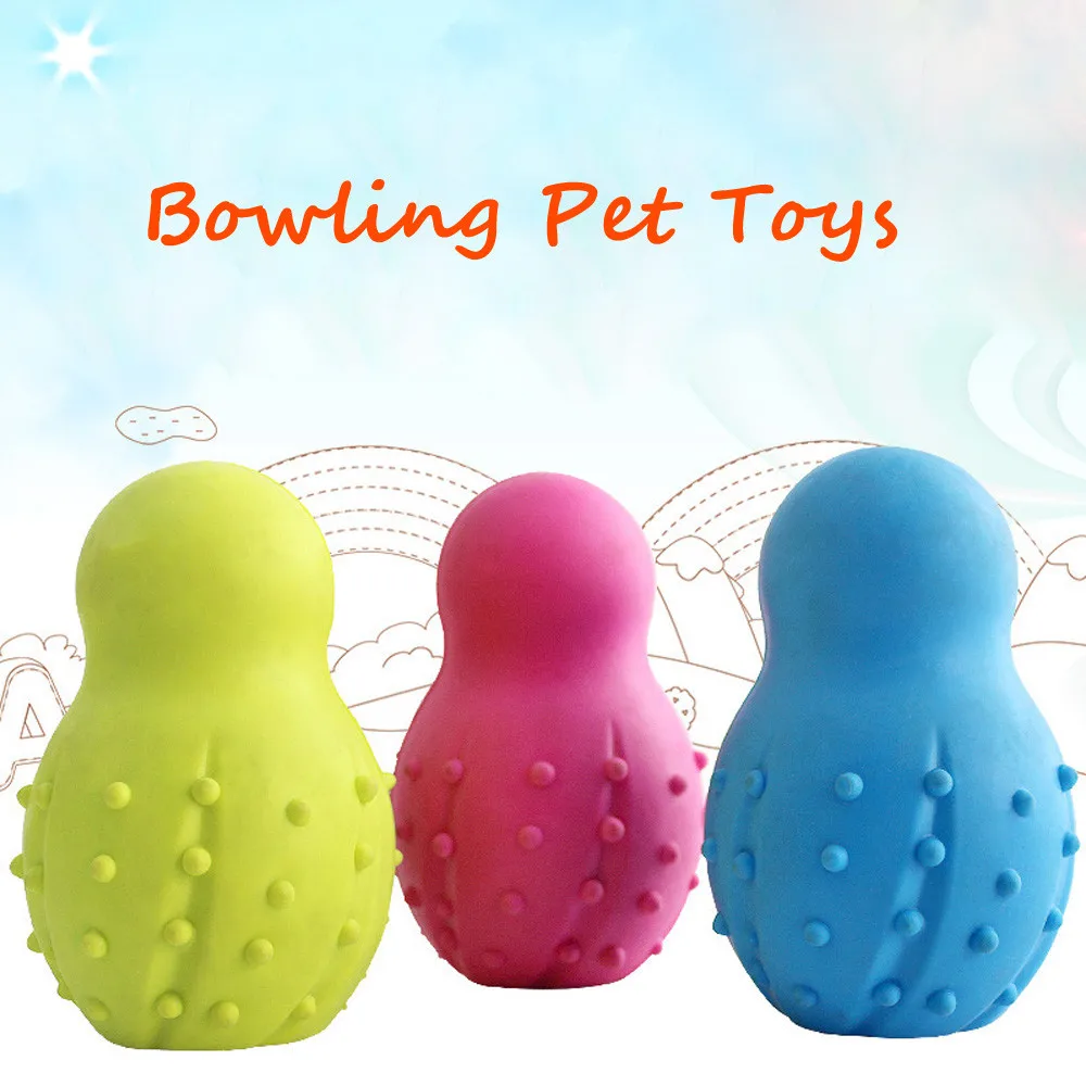 

1 Pc Dog Toy with Rubber Pet Toy Bowling Reflected Toys Pet Dog Bite Toys Elasticity Soft Puppy Suction Cup Dog Biting Toy