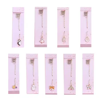 

Cute Dog Rabbit Rainbow Pendant Metal Bookmarks Stationery School Office Book Marker Page Clip Student Gift