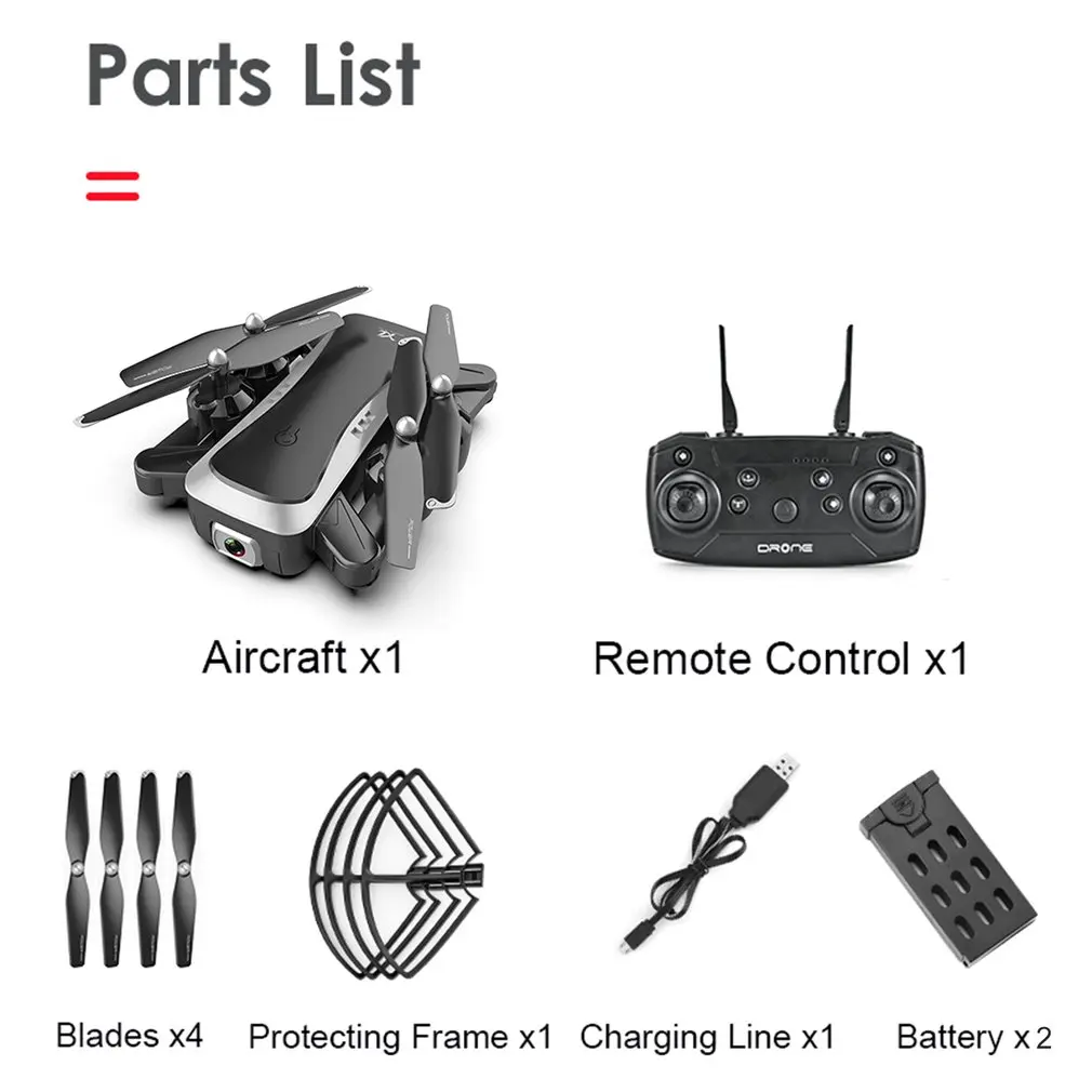 

S36 Foldable RC Drone with Dual camera 1080P 4K HD WiFi Optical Flow Hover RC Helicopter Airplane Headless Mode