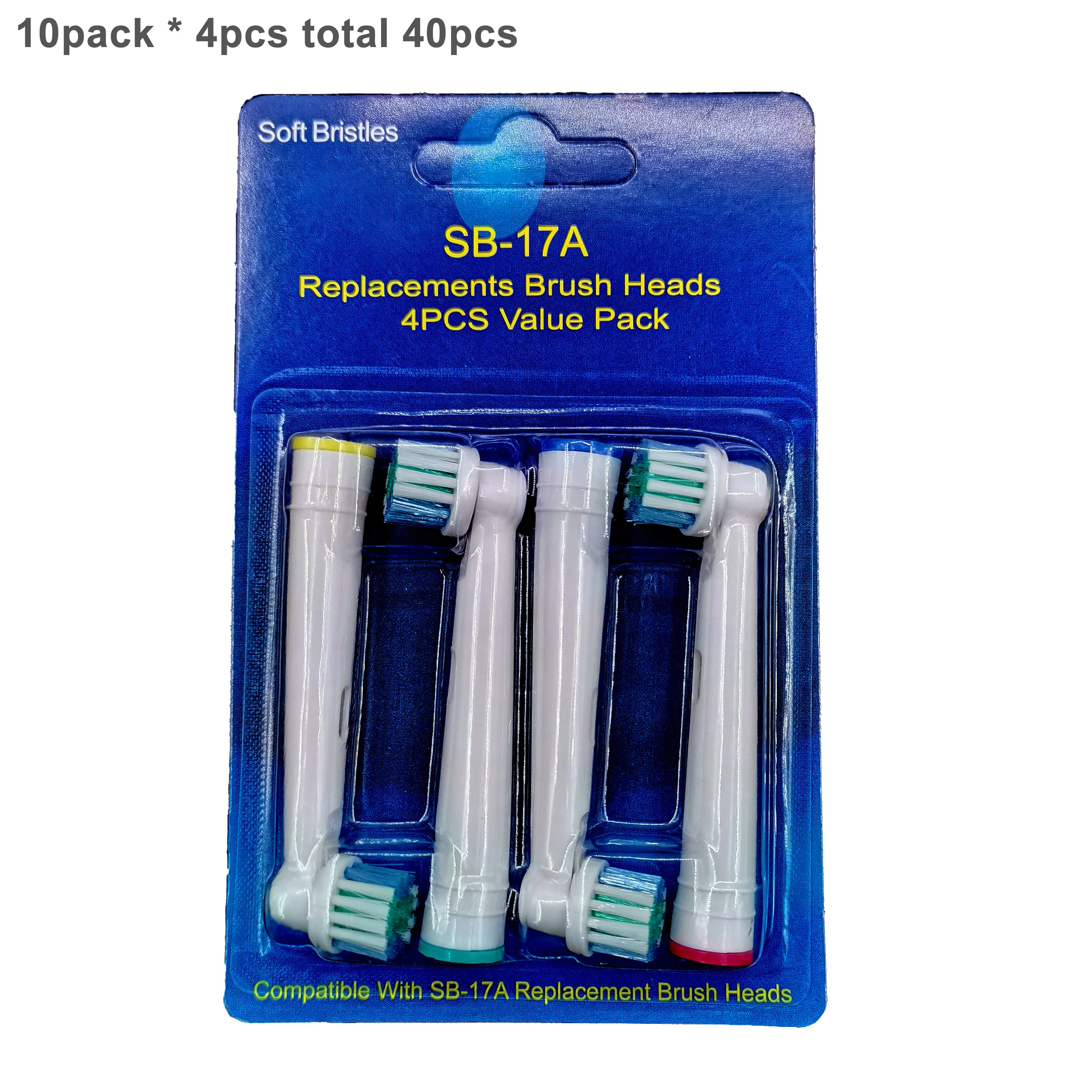 40 Pezzi Vip Tu Orale A B Testine Di Ricambio Per Spazzolino Elettrico, Testine Sensibili Setole Extra Morbide D25 D30 D32