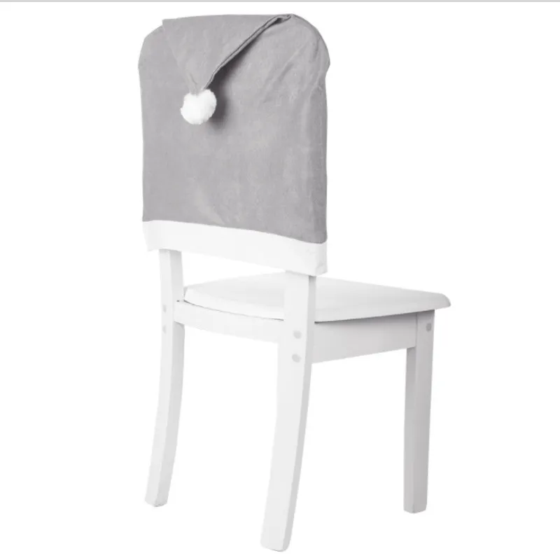 Новые рождественские украшения серый нетканый стул набор Рождественская шляпа обеденный стол для всей семьи украшение стула