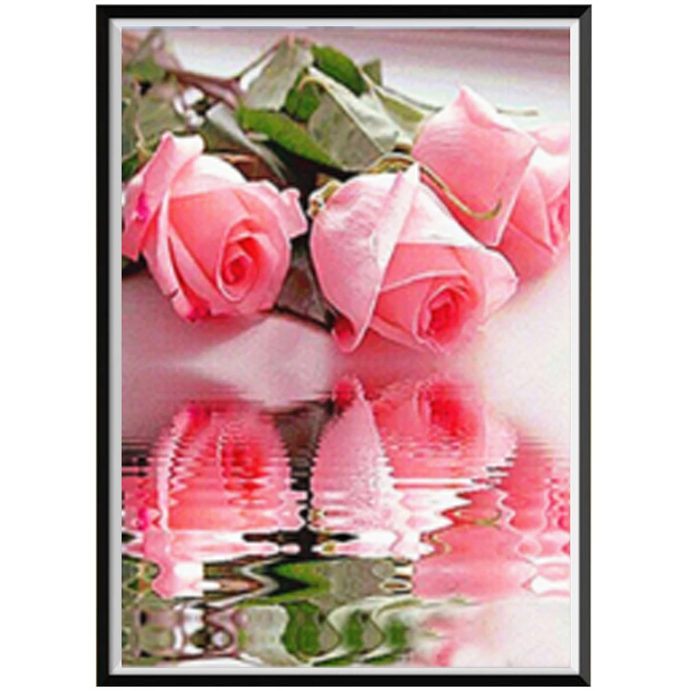 DIY 5D алмазная картина Роза ваза цветы круглая Алмазная мозаика украшение дома узор ручной работы подарок на год - Цвет: 1