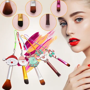 

5 Pieces Christmas Halloween Make Up Brush Alloy Makeup Brushes Set Powder Eyeshadow Brush