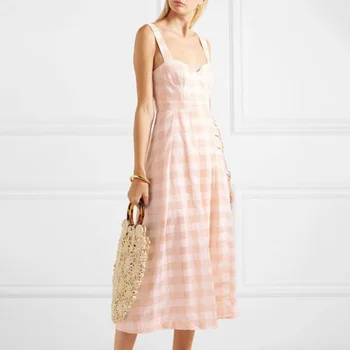 

Brand Xiaozhong Design 2020 Season Sling Sleeveless Waist Slimming Loose Lotus Leaf Side Skirt