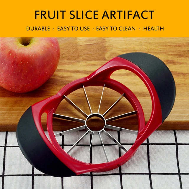 Apple Slicer ,Upgraded Version of Heavy-Duty Apple Slicer 12-Blade  Oversized Apple Corer And Divider, stainless steel super sharp apple  cutter